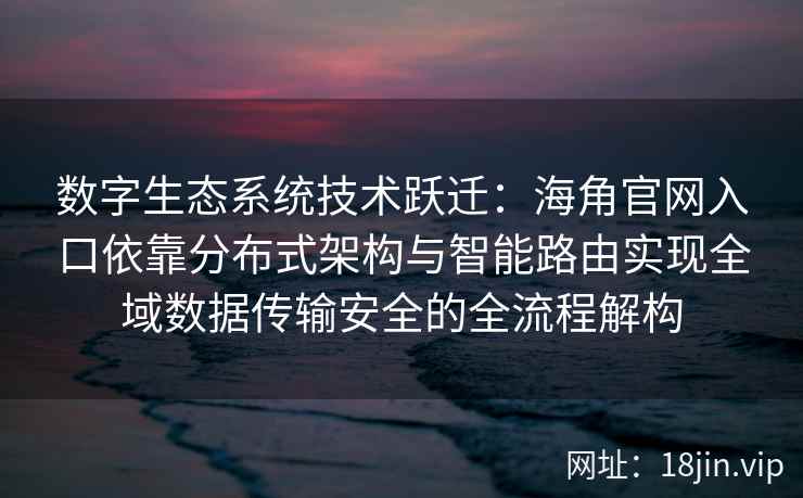 数字生态系统技术跃迁：海角官网入口依靠分布式架构与智能路由实现全域数据传输安全的全流程解构